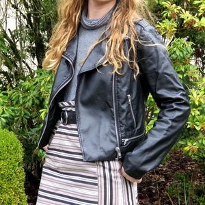 Forever 21 Black Faux Leather Biker Jacket